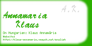 annamaria klaus business card